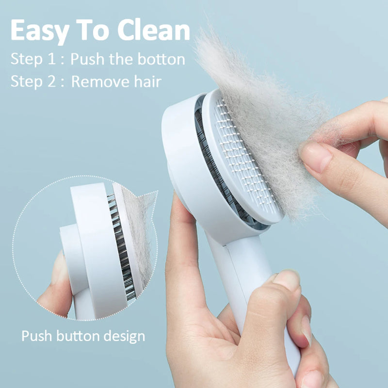 Pettio™ Ultimate Self-Cleaning Pet Brush: Gentle Massage & Easy Hair Removal